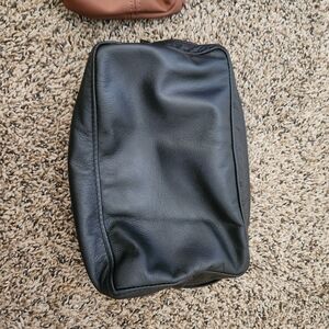 Black Leather Toiletry Bag